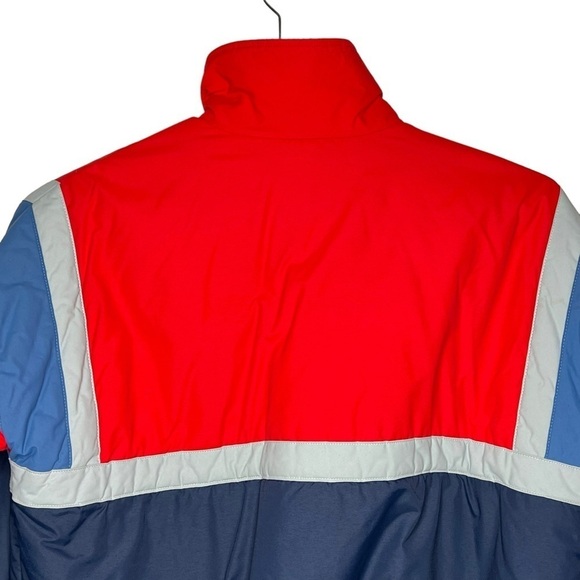 VTG 80s Roffe USA Men’s Thinsulate Red White Blue Ski Coat Size L Color Block - Picture 5 of 14